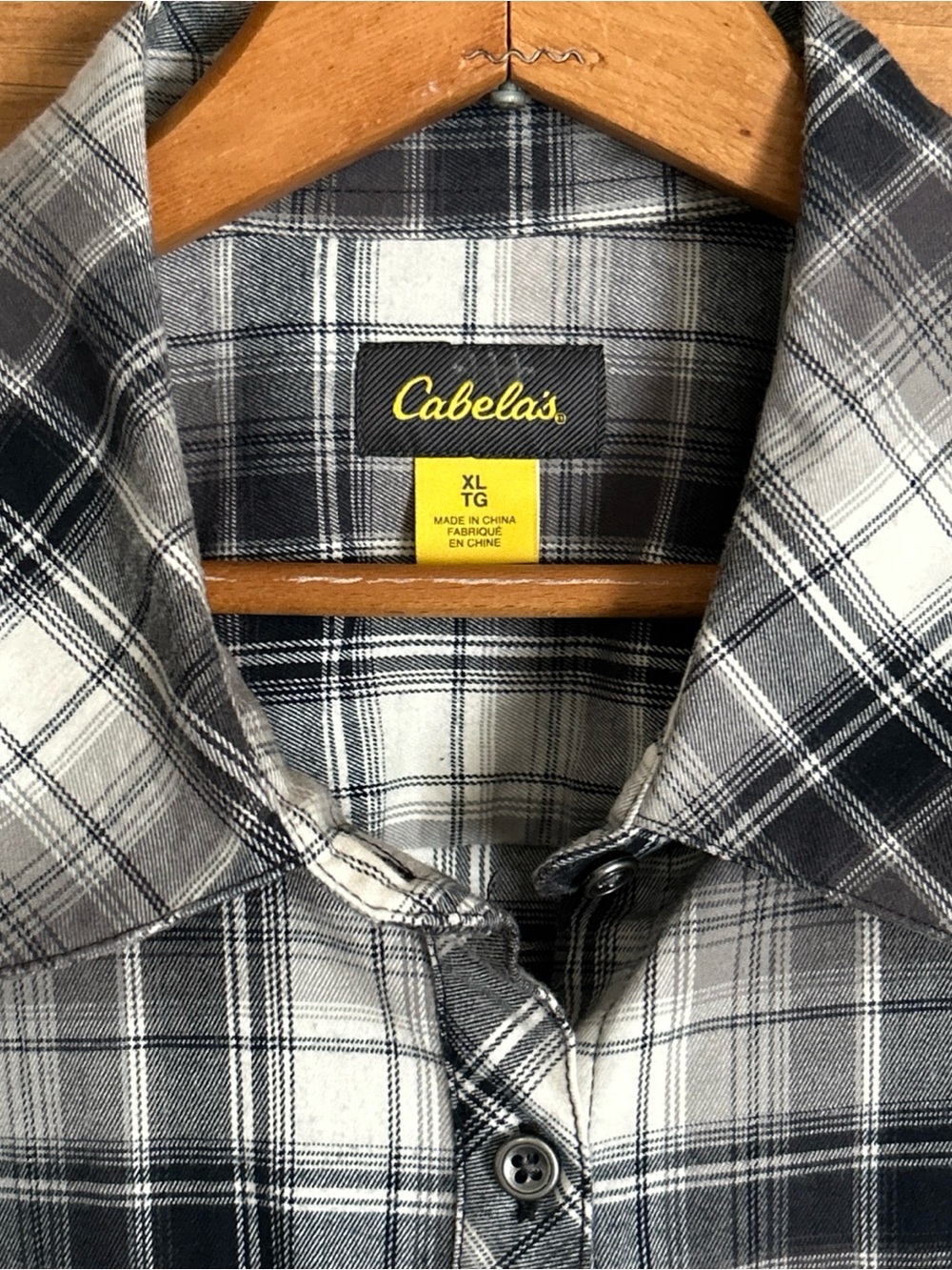 Cabela's Long Sleeve Gray/Black Plaid Button Western Zip Pocket Women's Size XL - Picture 3 of 11